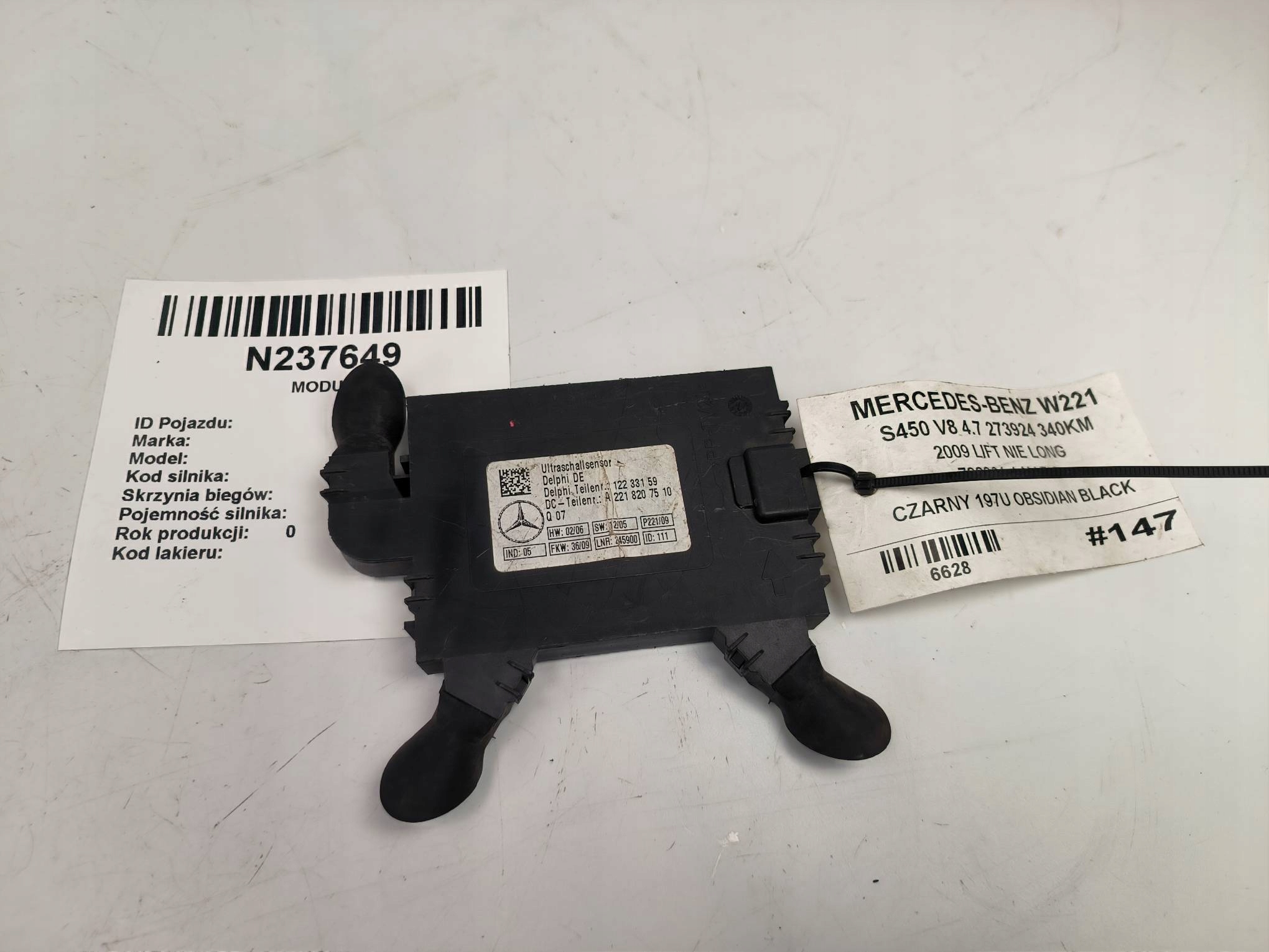module sensor RUCHU A2218207510 Mercedes-BENZ S-KLASA W221