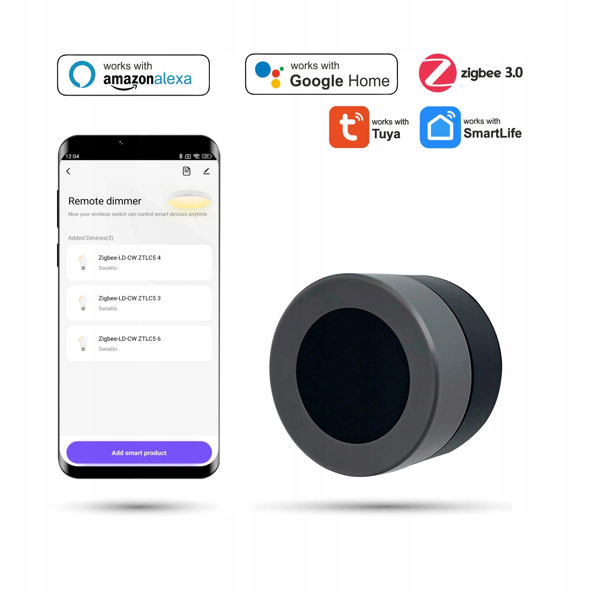 Bezprzewodowy Przycisk Smart Knob Zigbee Tuya