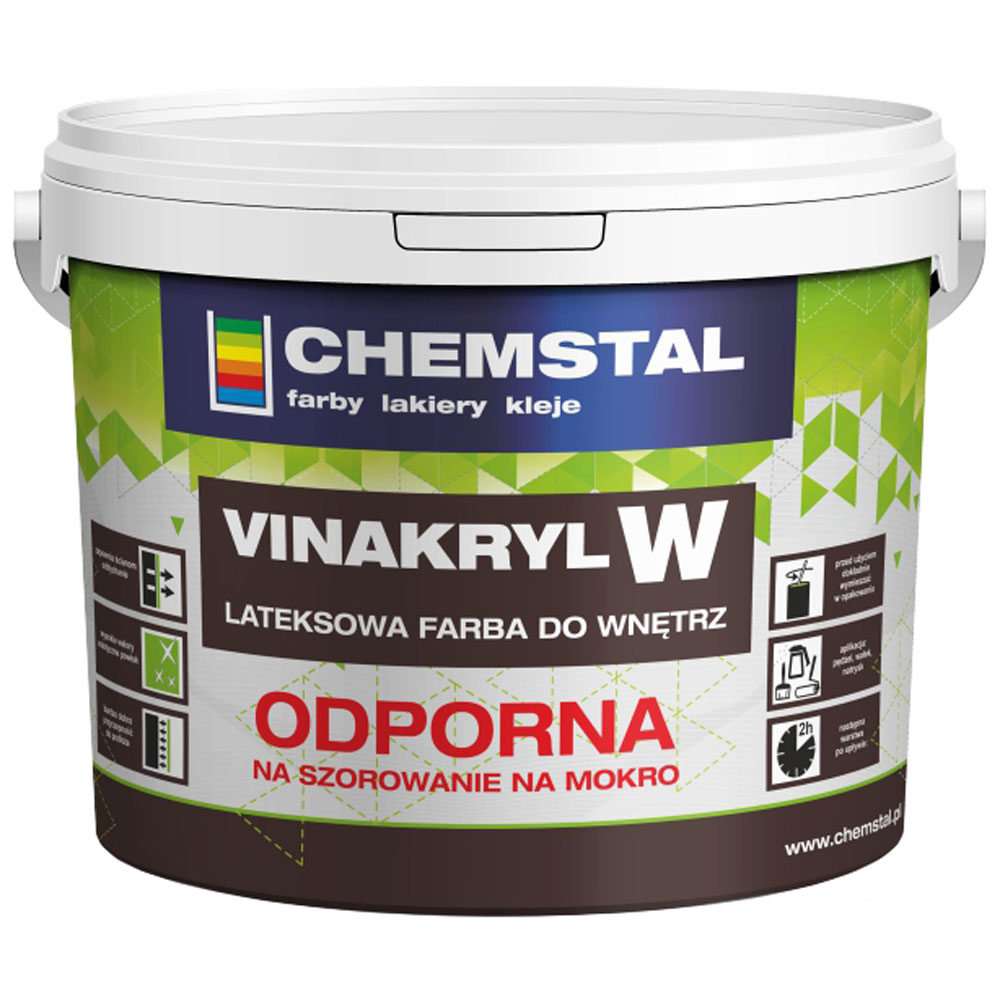 

Lateksowa farba do ścian biała Vinakryl W 10L