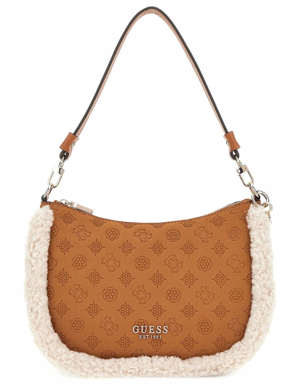 Guess Hnědá Dámská Kožená Kabelka S Logem Crossbody
