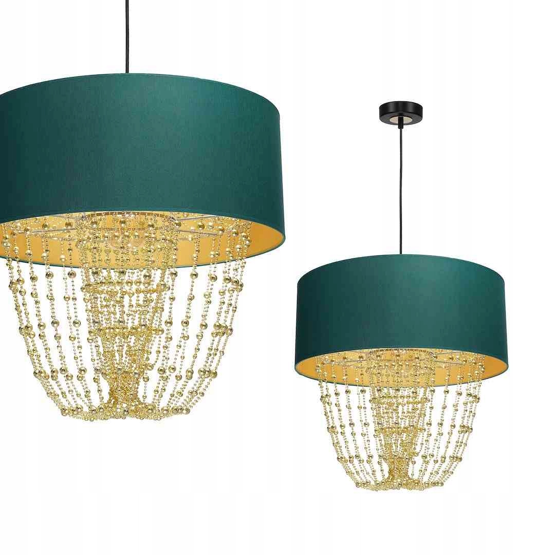 MiLAGRO Závesná lampa Almeria Green/Gold 1Xe27 Stropný luster s osvetlením