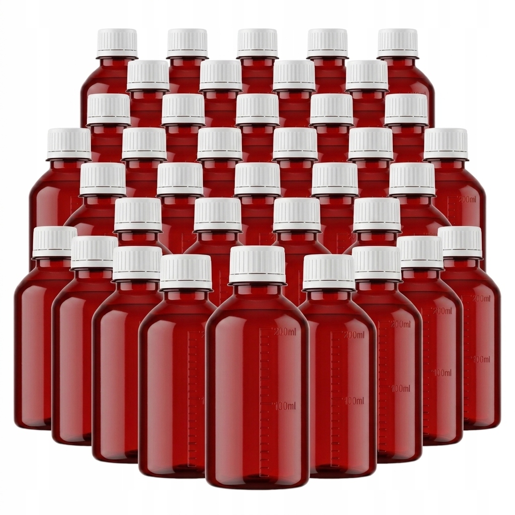 Plastová láhev 200 Ml s odměrnou stupnicí, uzávěr s plombou, odolná