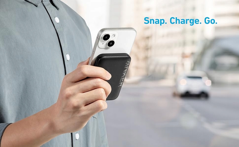 ANKER Kompatybilny Bezprzeowdowy Magnetyczny Powerbank Czarny 5000 mAh — miniatura 7