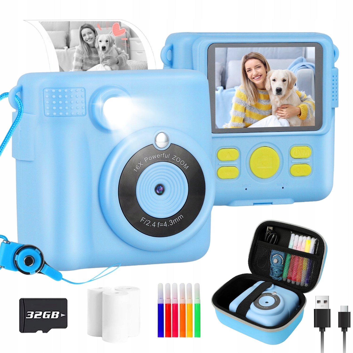 Fotoaparát Mini Tiskárna Instantní Termální Tisk 3 Role