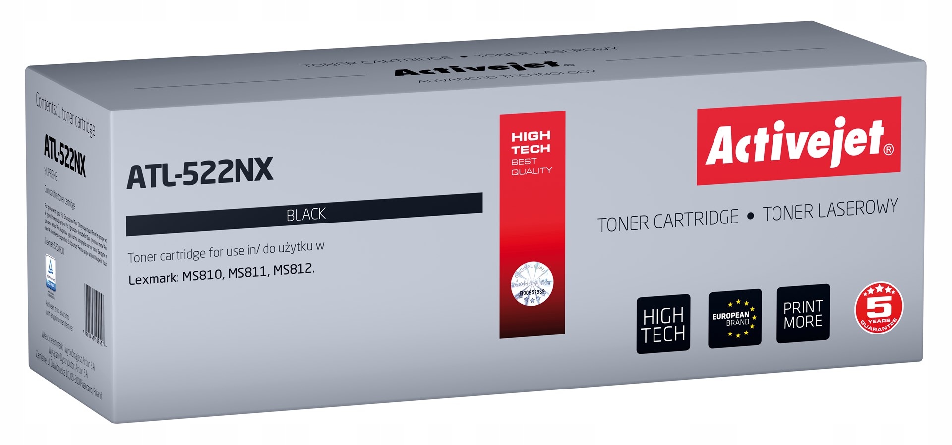Toner Activejet ATL-522NX do drukarek Lexmark, czarny, 25000 stron