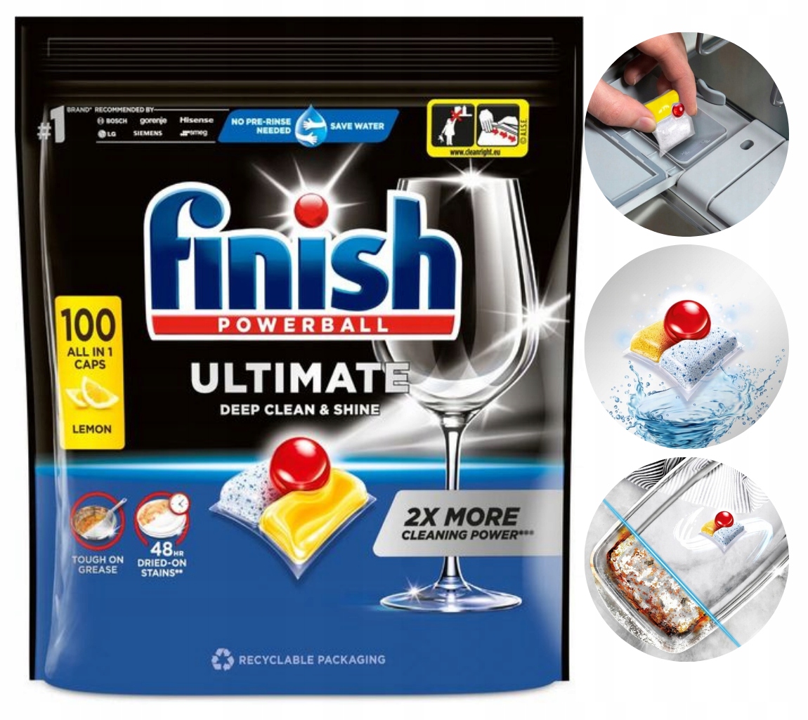 Levně Finish Ultimate Kapsle Na Mytí Nádobí Myčka odstraňuje zaschlou špínu 100 Ks
