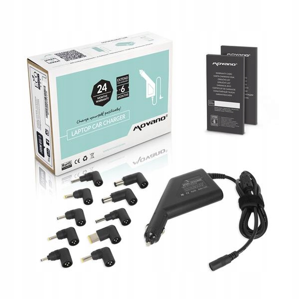 Univerzální napájecí zdroj do auta Movano 90 W – 10 konektorů