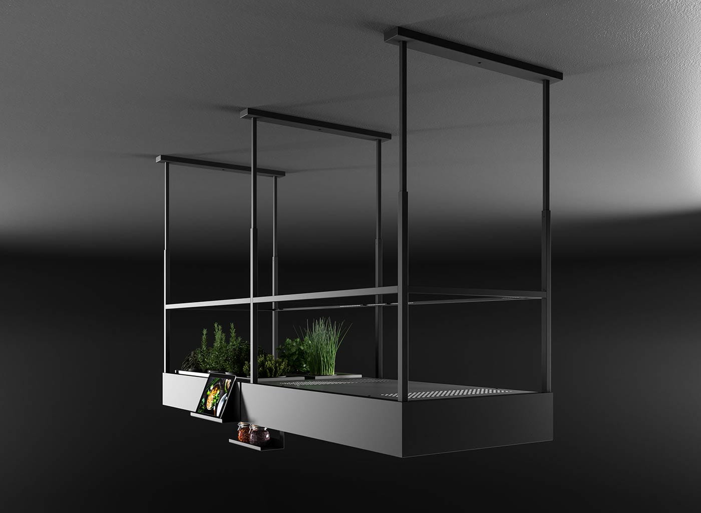 Okap wyspowy Falmec Spazio Circle.Tech Isola czarny 180cm 600 m³/h z