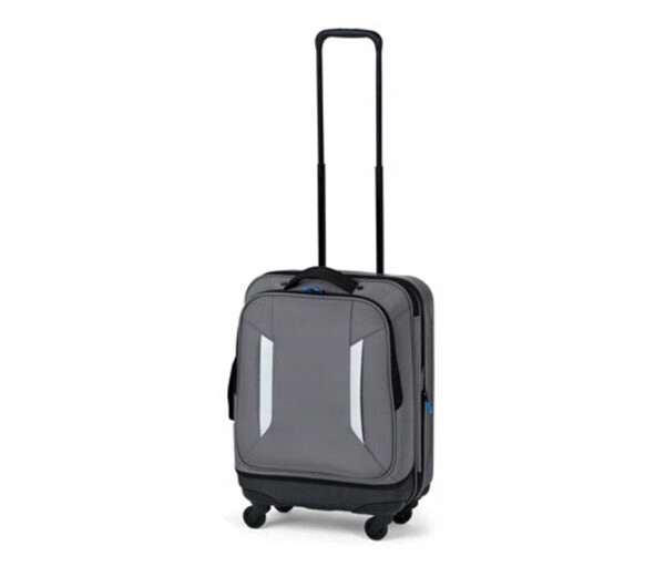 Walizka materiałowa szara na 4 kółkach 34-42 L 40x 55 x 22-28 cm