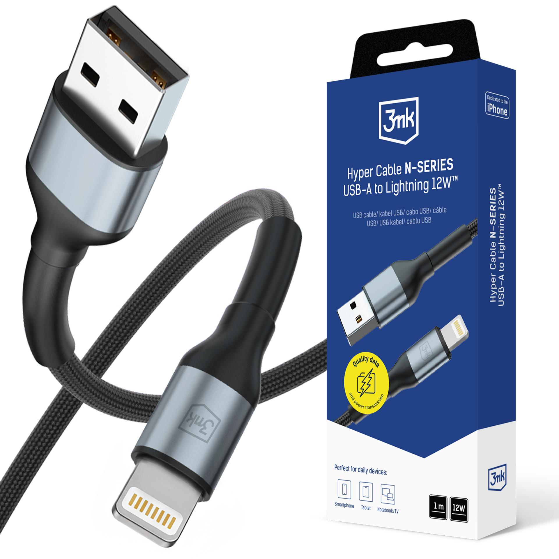 Kabel 3mk Hyper 3mk Hyper Cable N- Series Usb- A Lightning 1m 5V/ 2. 4A
