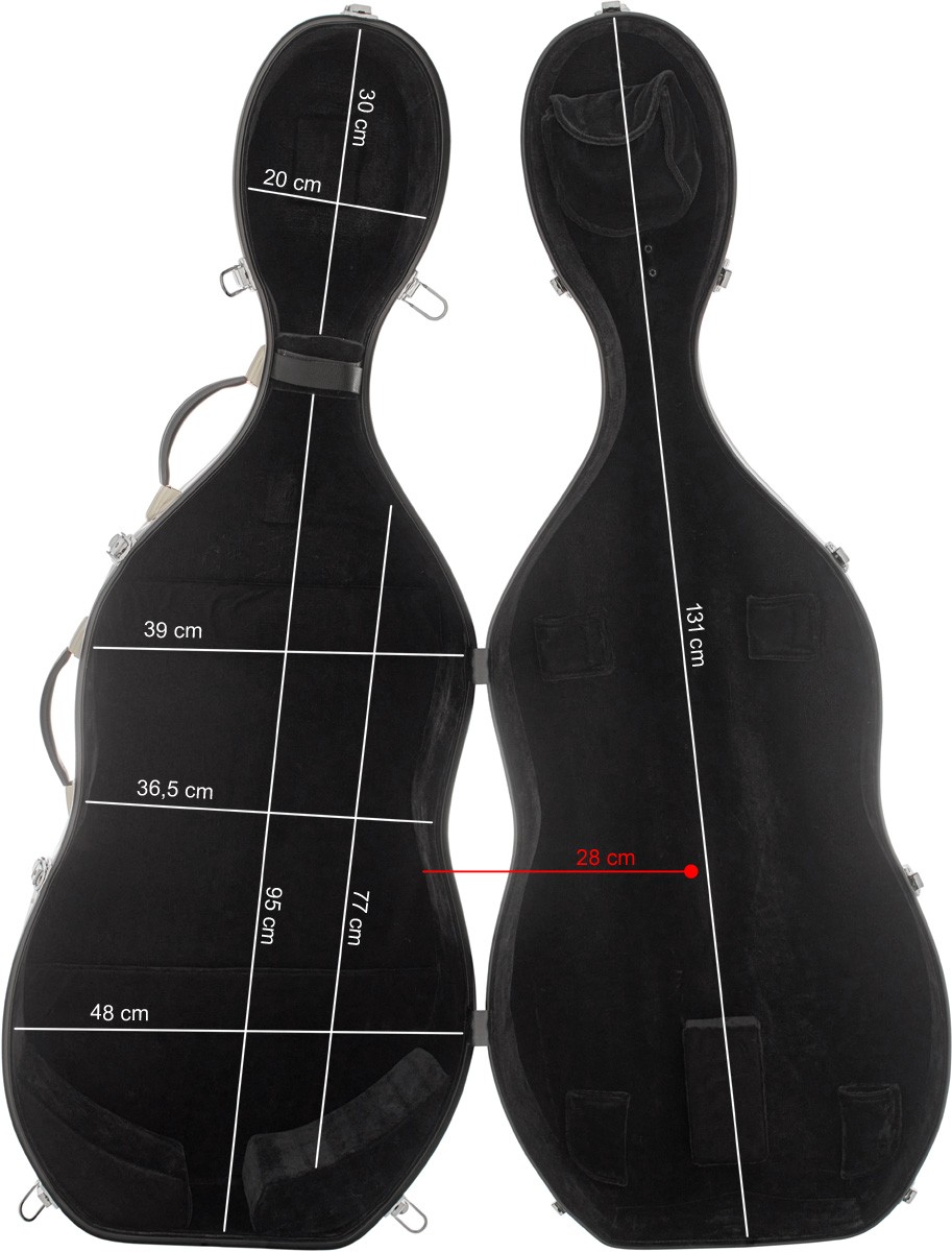 Fiberglass futerał wiolonczelowy wiolonczela Classic 4/4 M-case Morski Ziel Marka M-case