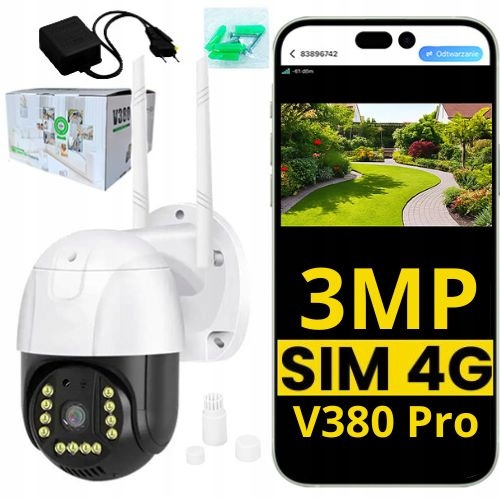 Kamera zewnętrzna 4G Lte 3MP Aplikacja V380 Pro IP66 Ptz