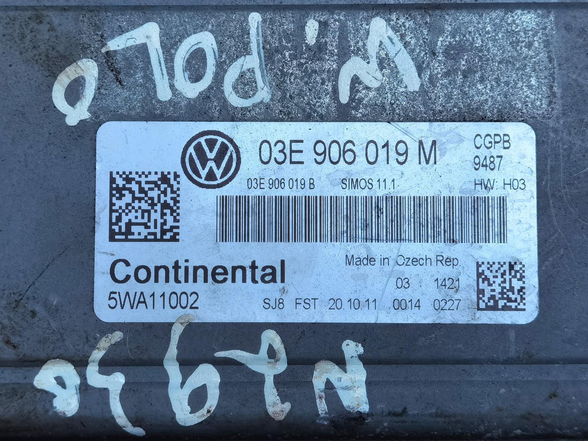 control unit of the engine Volkswagen Polo 5 2012 03E906019M