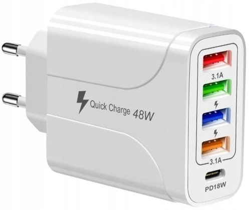 Szybka Ładowarka Sieciowa 4X Usb Usbc Pd 18W 3.1A