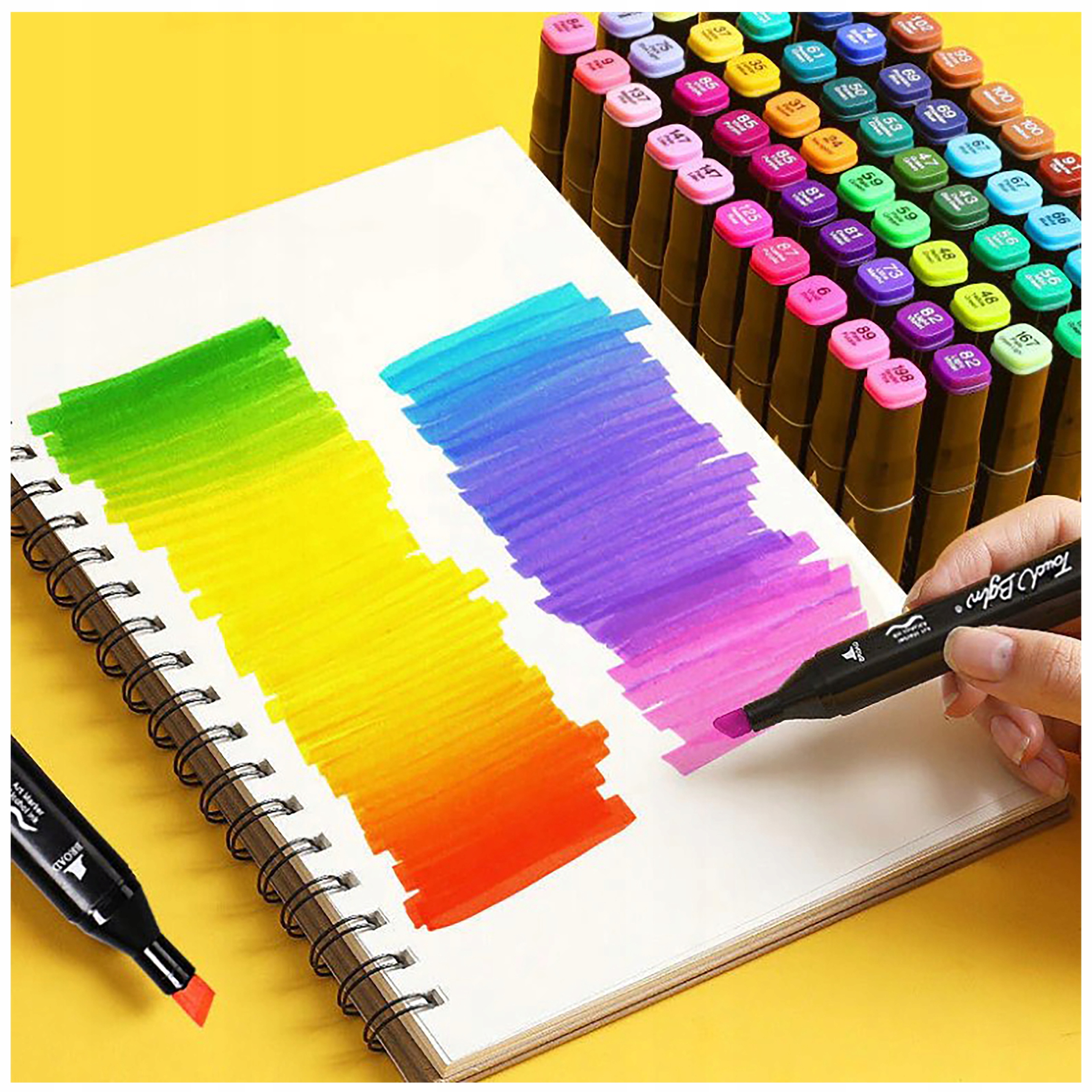 MARKERY ALKOHOLOWE 80 SZT Flamastry Mazaki Pisaki Dwustronne Pro + TORBA Kolor wielokolorowy