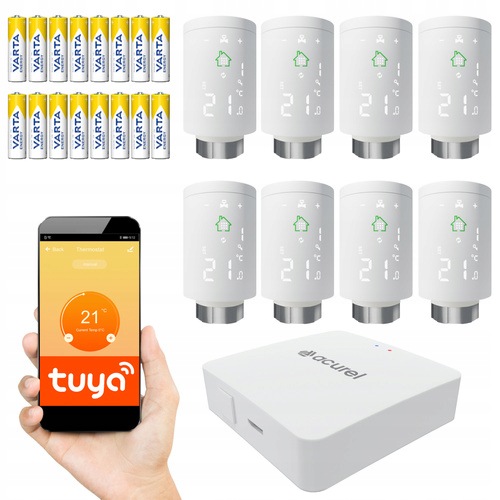 8x Głowica Termostatyczna Sterownik Smart Bramka Zigbee 3.0 Tuya Wifi