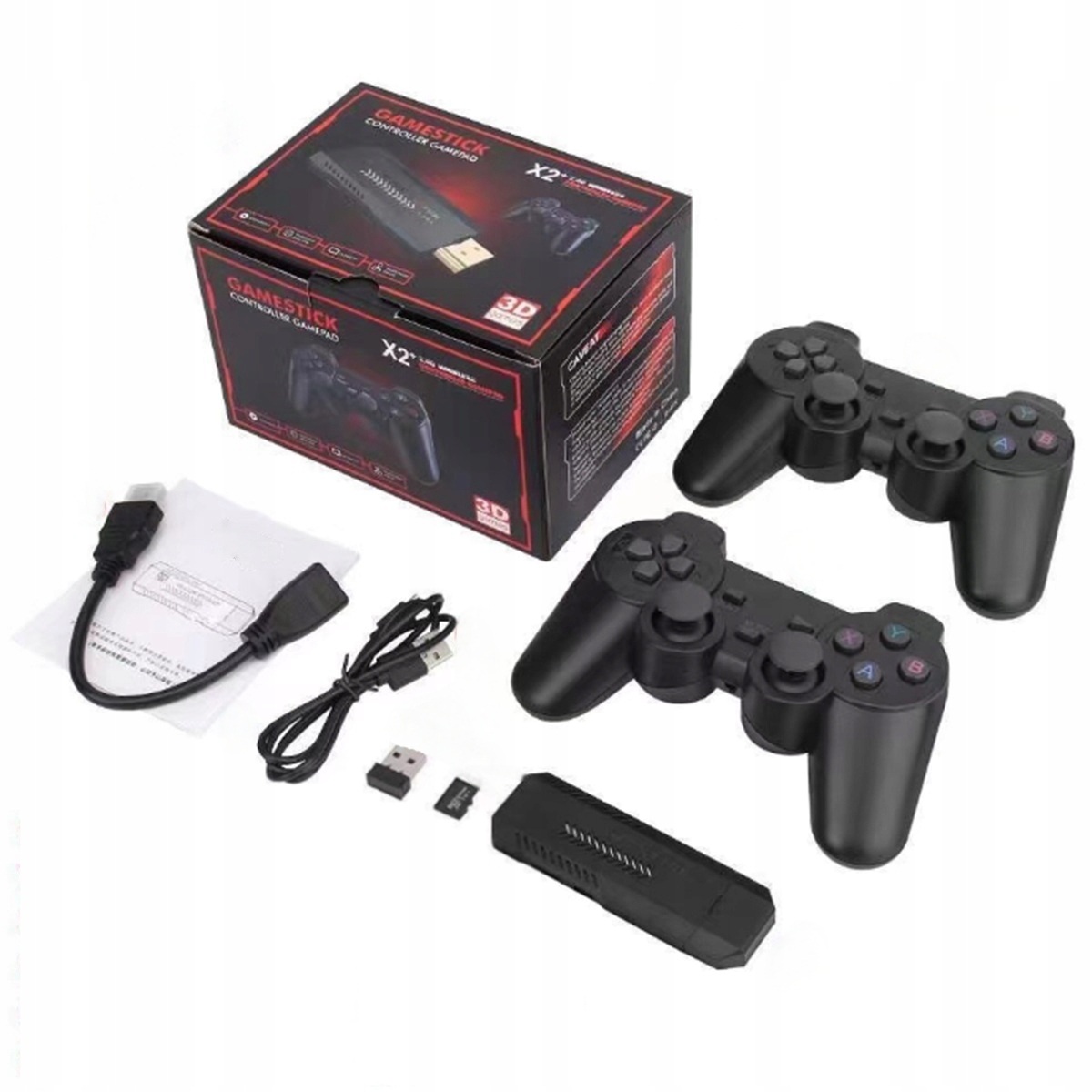 Konsola Retro X2 Hdmi Game Stick 64 Gb 30 000 Gier 2 Pady Bezprzewodowe