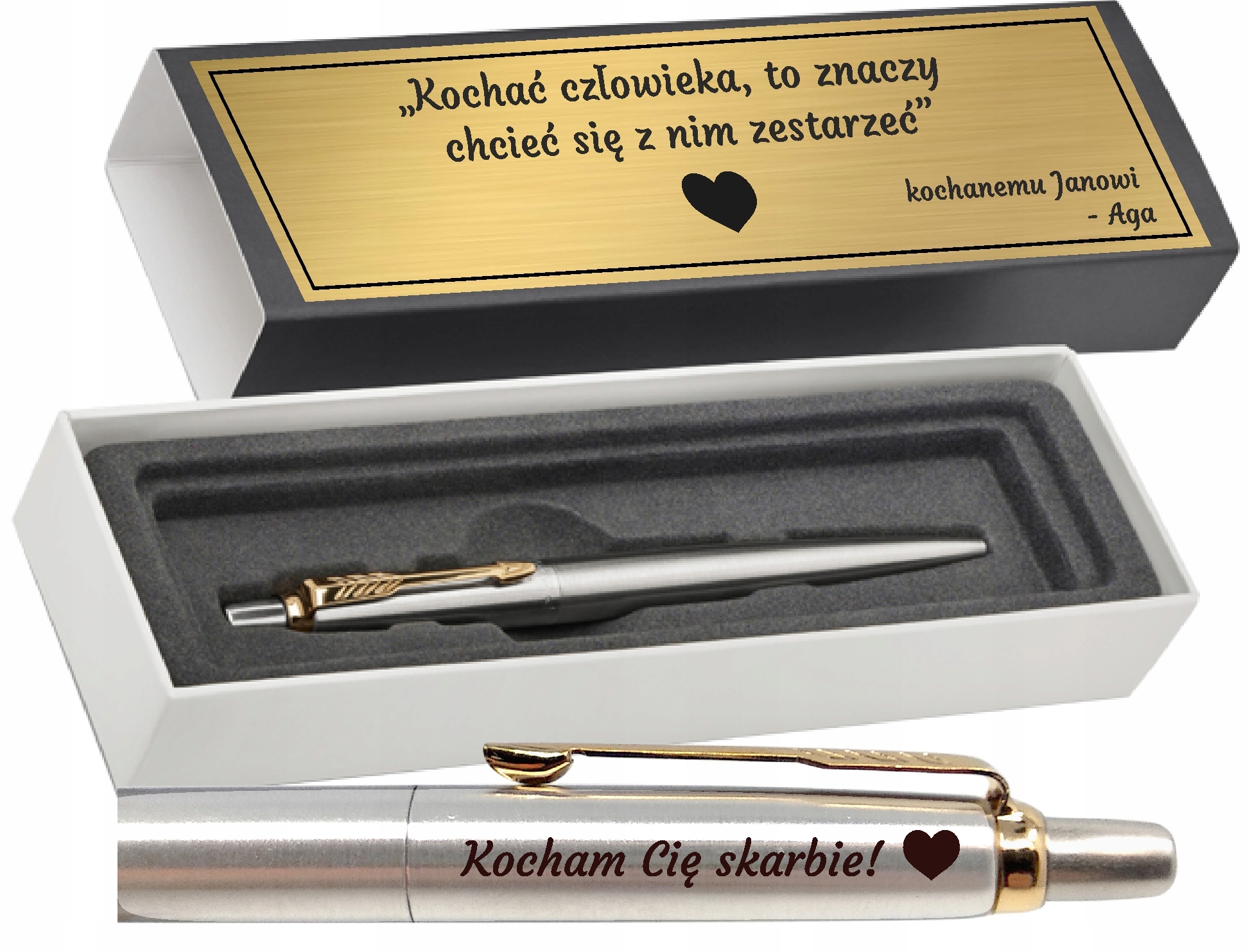 Długopis PARKER+GRAWER +TABLICZKA PAMIĄTKA KOMUNII