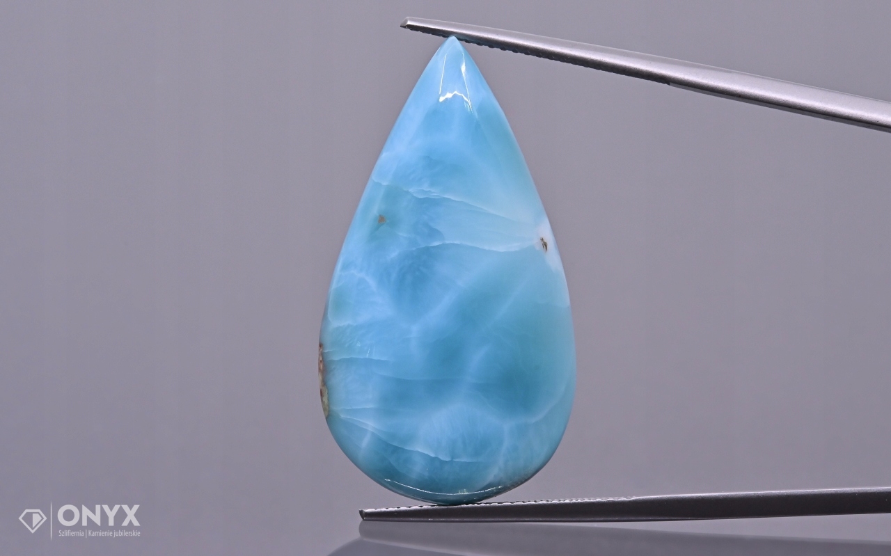 Larimar kabošon slza 33x18,5 mm