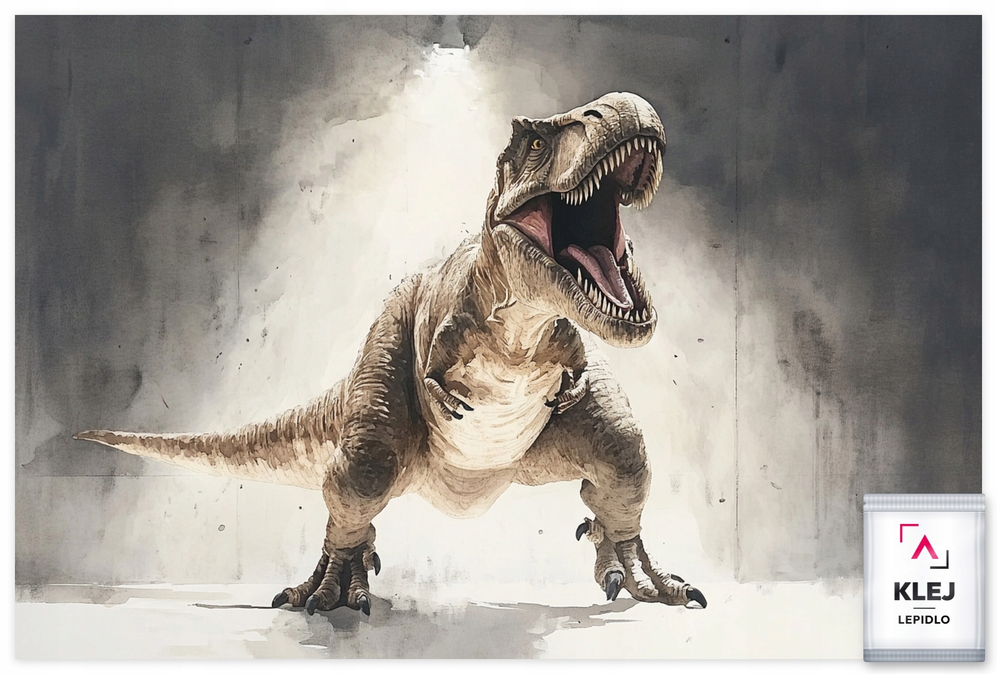 Fototapeta Flizelina Děti Dinosaurus Tyranosaurus Jura Beton 416x290 130g