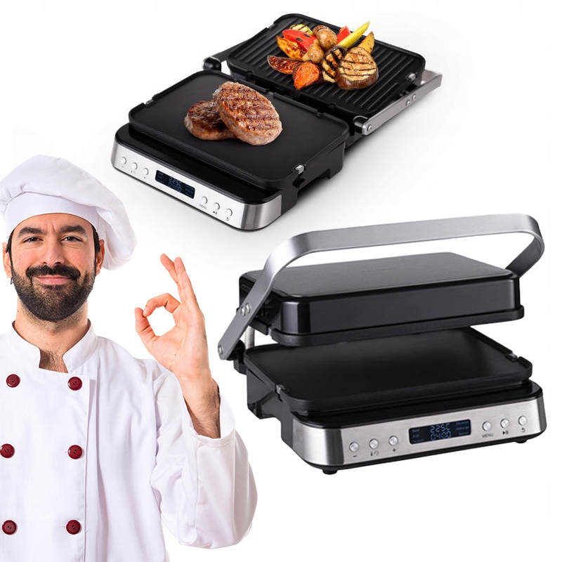 Elektrický beztukový gril Premium Lauben Rozkládací sendvičovač 2000 W