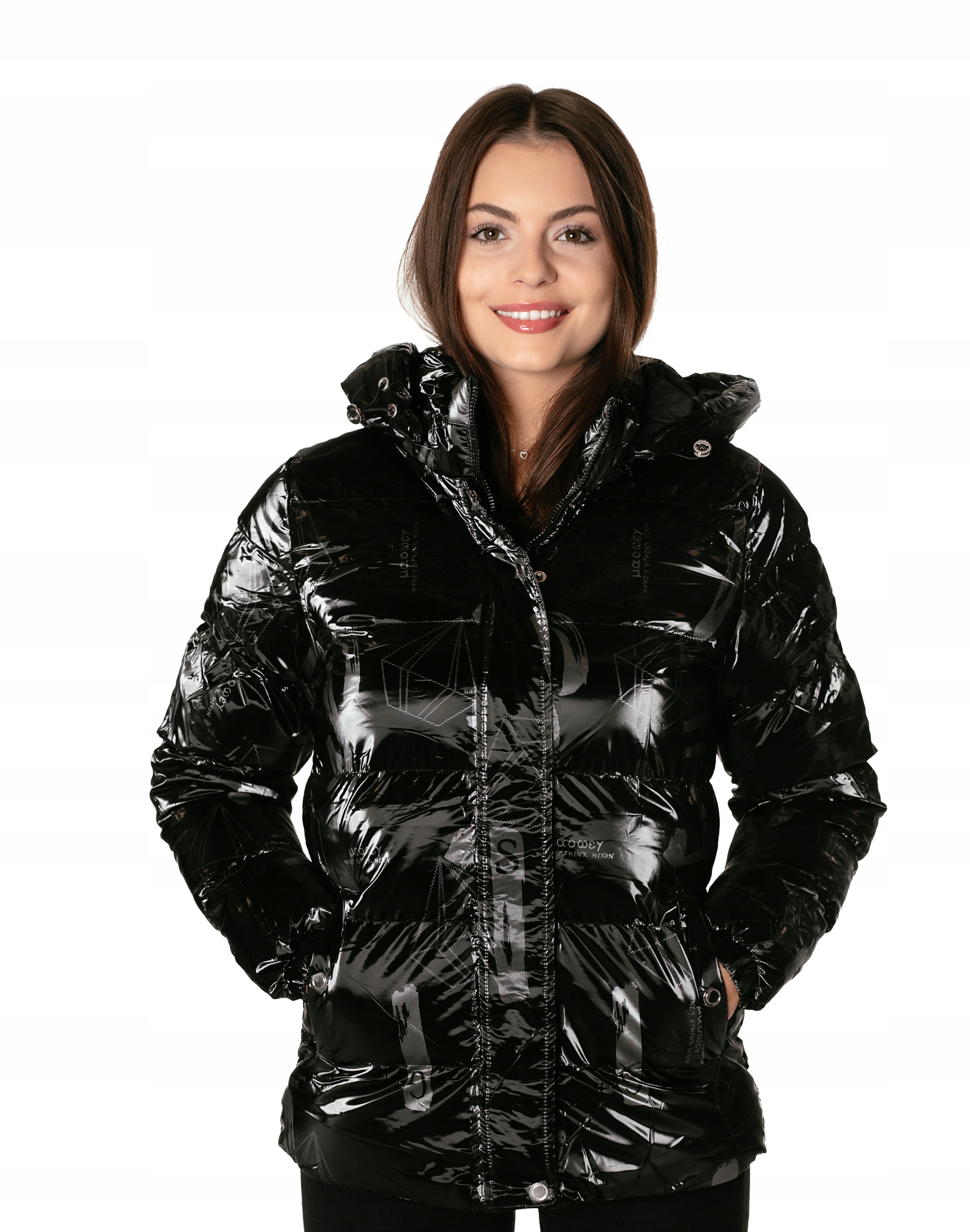 Teplá dámská zimní zateplená péřová bunda prošívaná na zimu 36034-02 XL