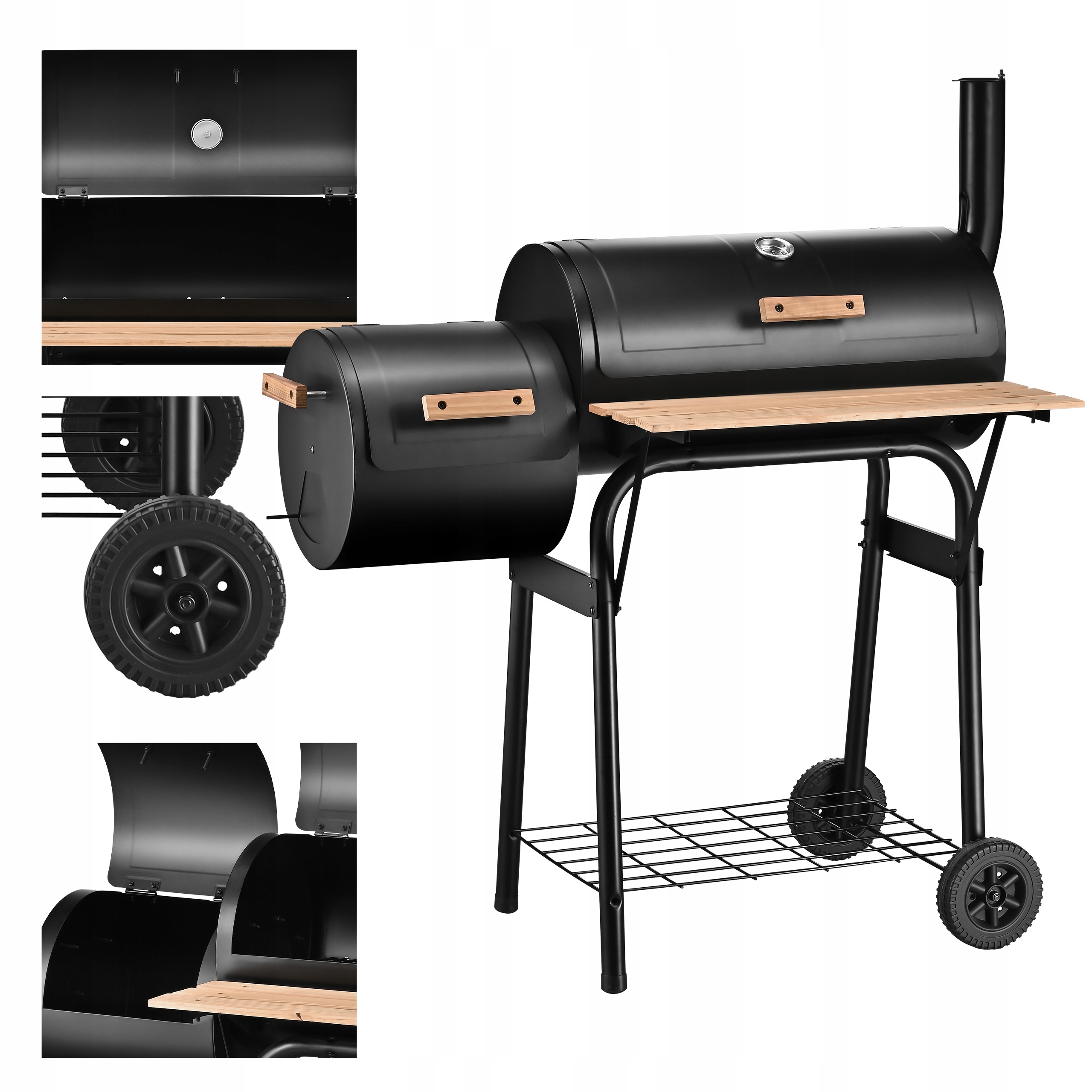 Wędzarnia Ogrodowa Domowa Mark Adler Grill Na Kołach Termometr Półka Komin