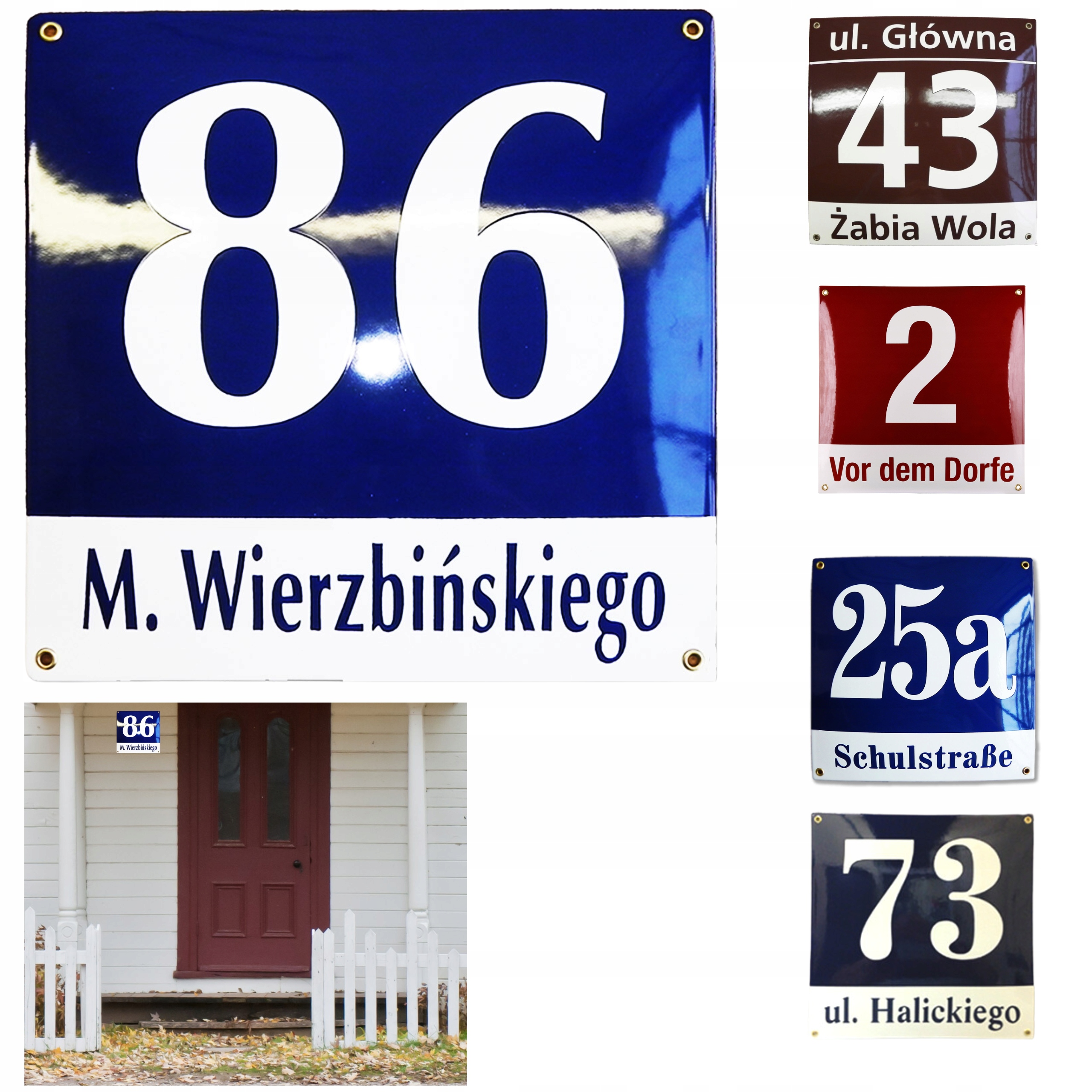 Adresová Tabule Číslo Domu Kovová Tabule Na Dům 25x25 CM Smaltovaná