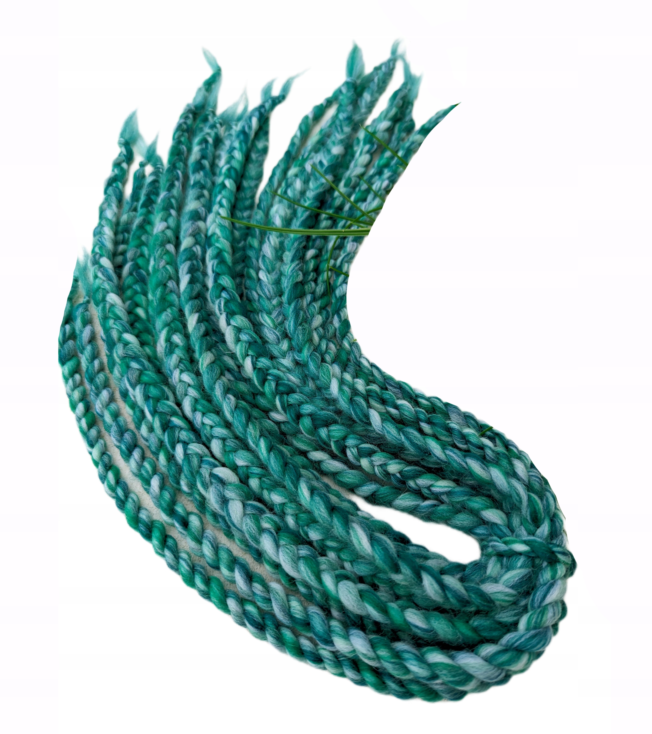 Vlněné copánky Opakovaně Použitelné , zelené, Grassy Valley, 5 kusů