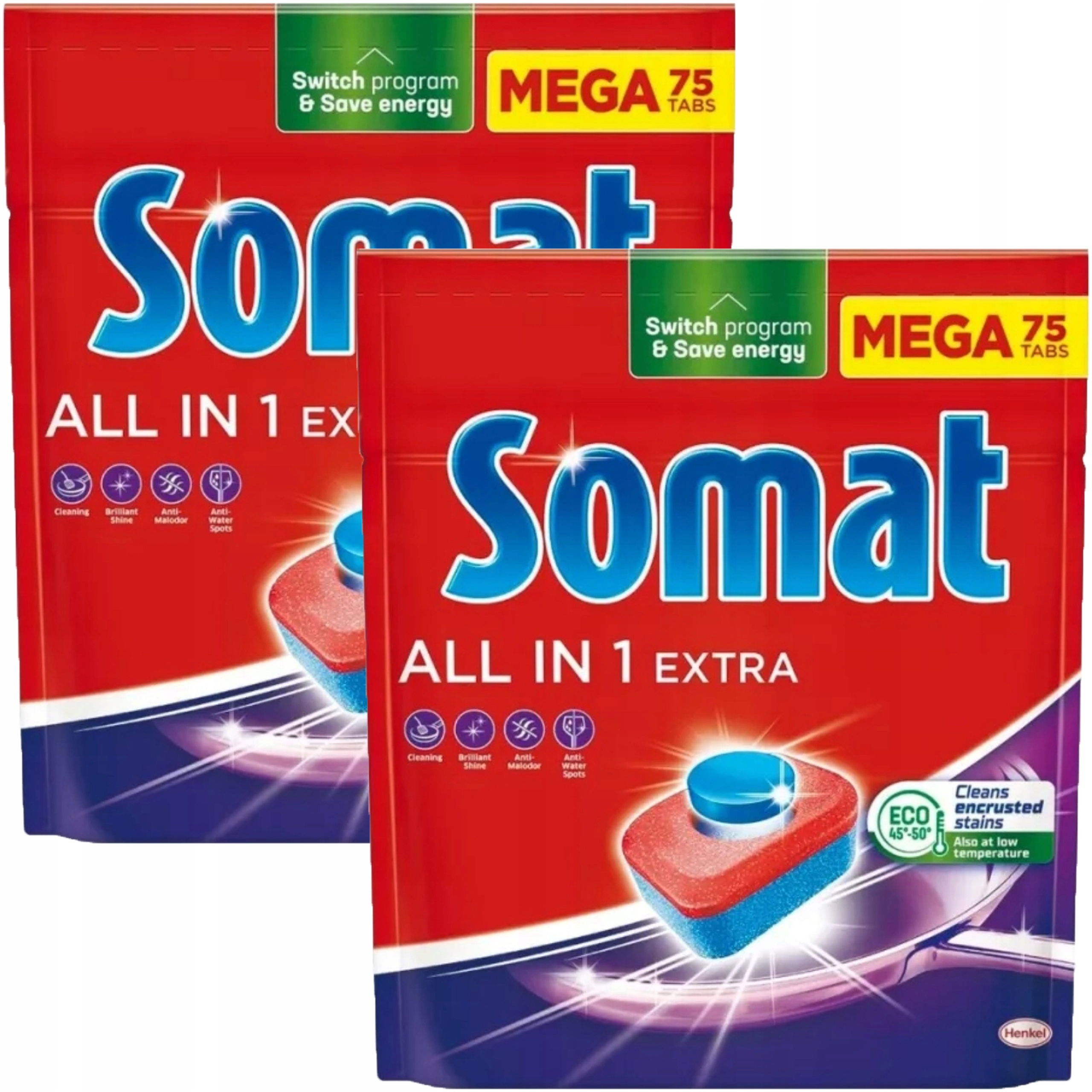 Levně Tabletky do myčky nádobí Somat All in One Extra XXXL 2 x 75 ks