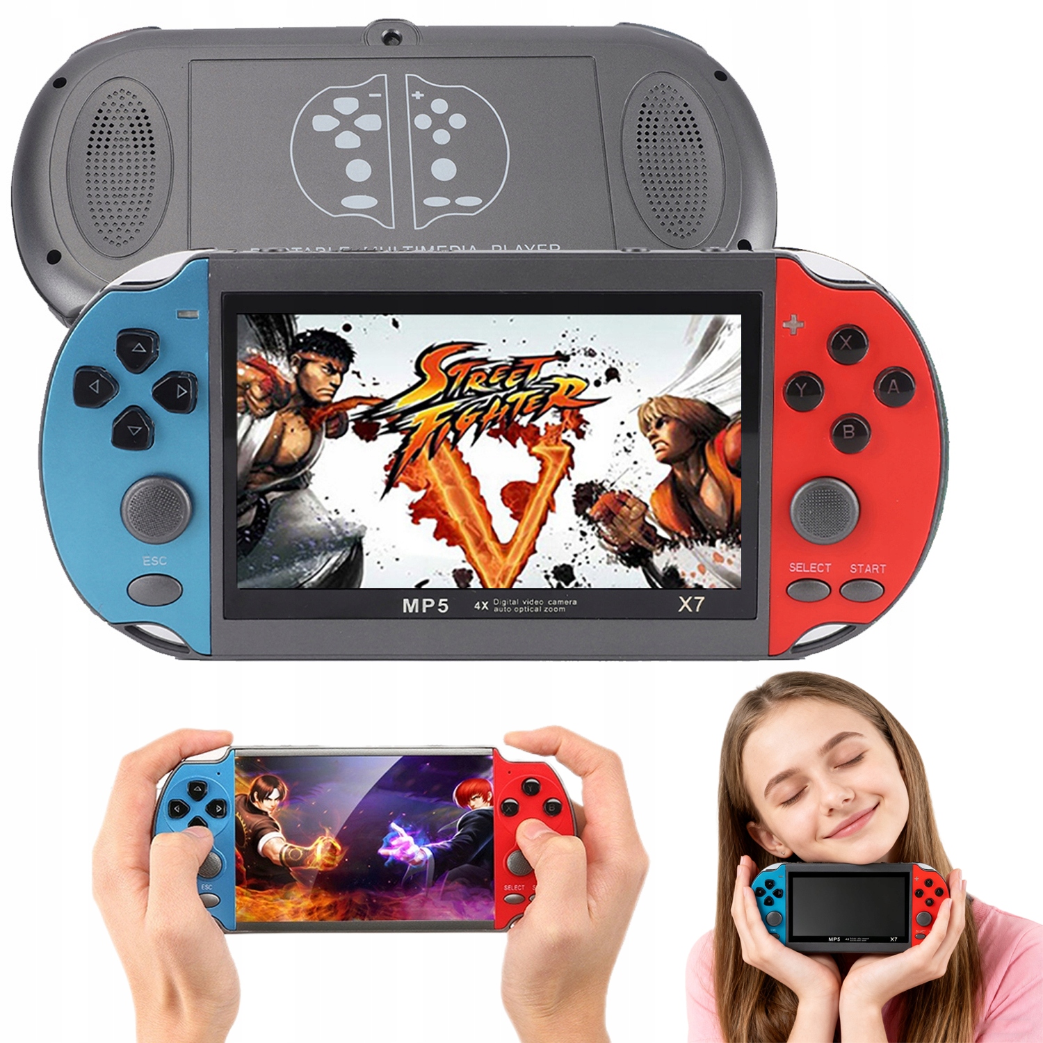 Przenośna Konsola Multimedia X7 1000+ Gier Odtwarzacz MP4 MP3 Ebook Pl Menu