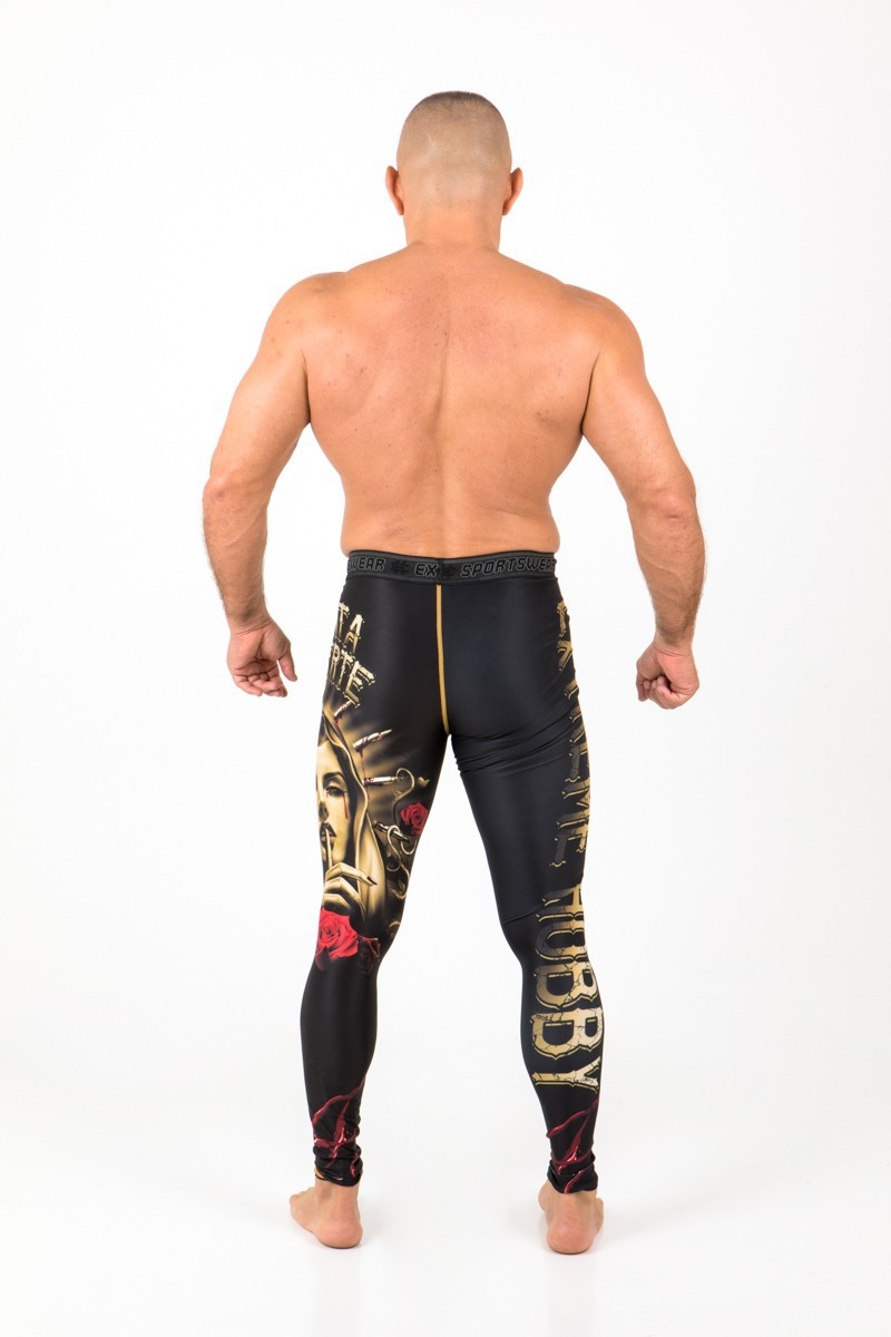 Leginsy do MMA męskie Termoaktywne SANTA MUERTE XL EXTREME HOBBY Kolekcja EXTREME HOBBY Sport