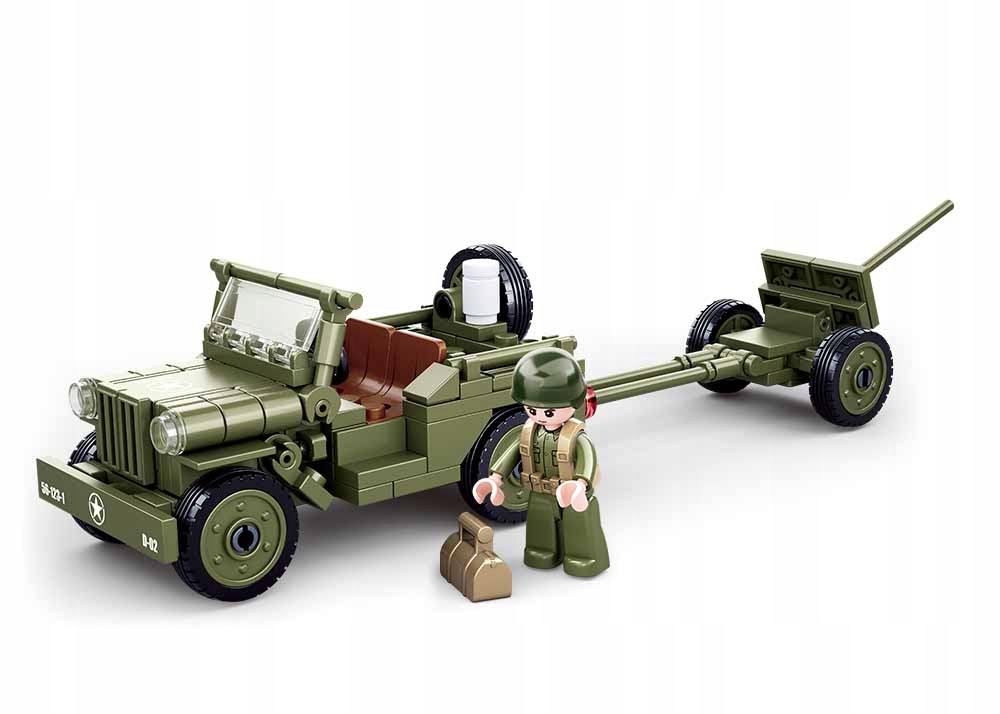

Klocki Sluban Jeep Willys Gazik Działo Wojsko