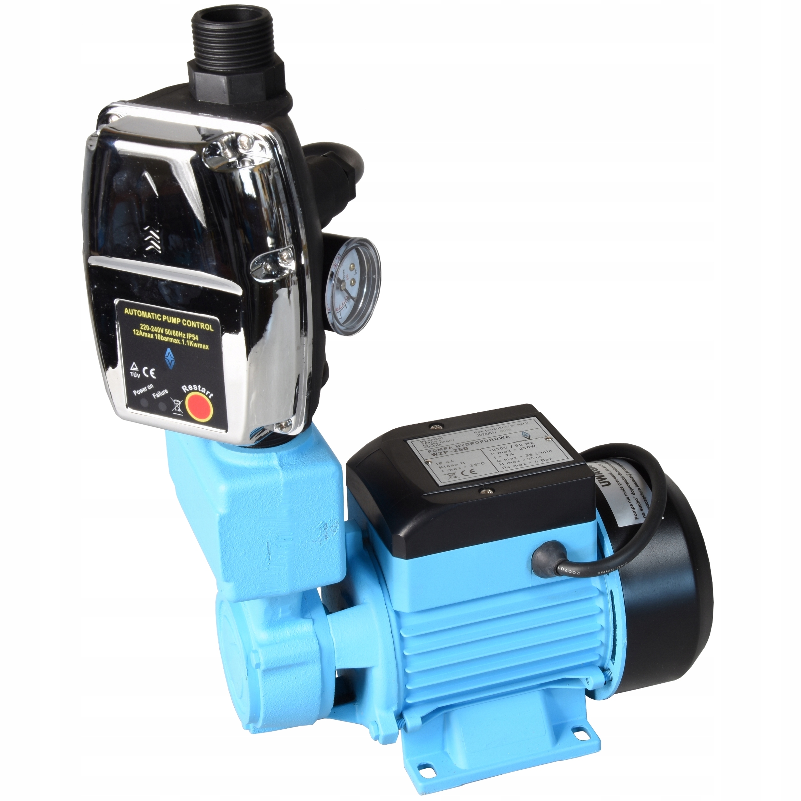 Hydrofor Beznádržová Súprava Pumpa Automat na čerpadlo Wzp 250 W 2100 l/h