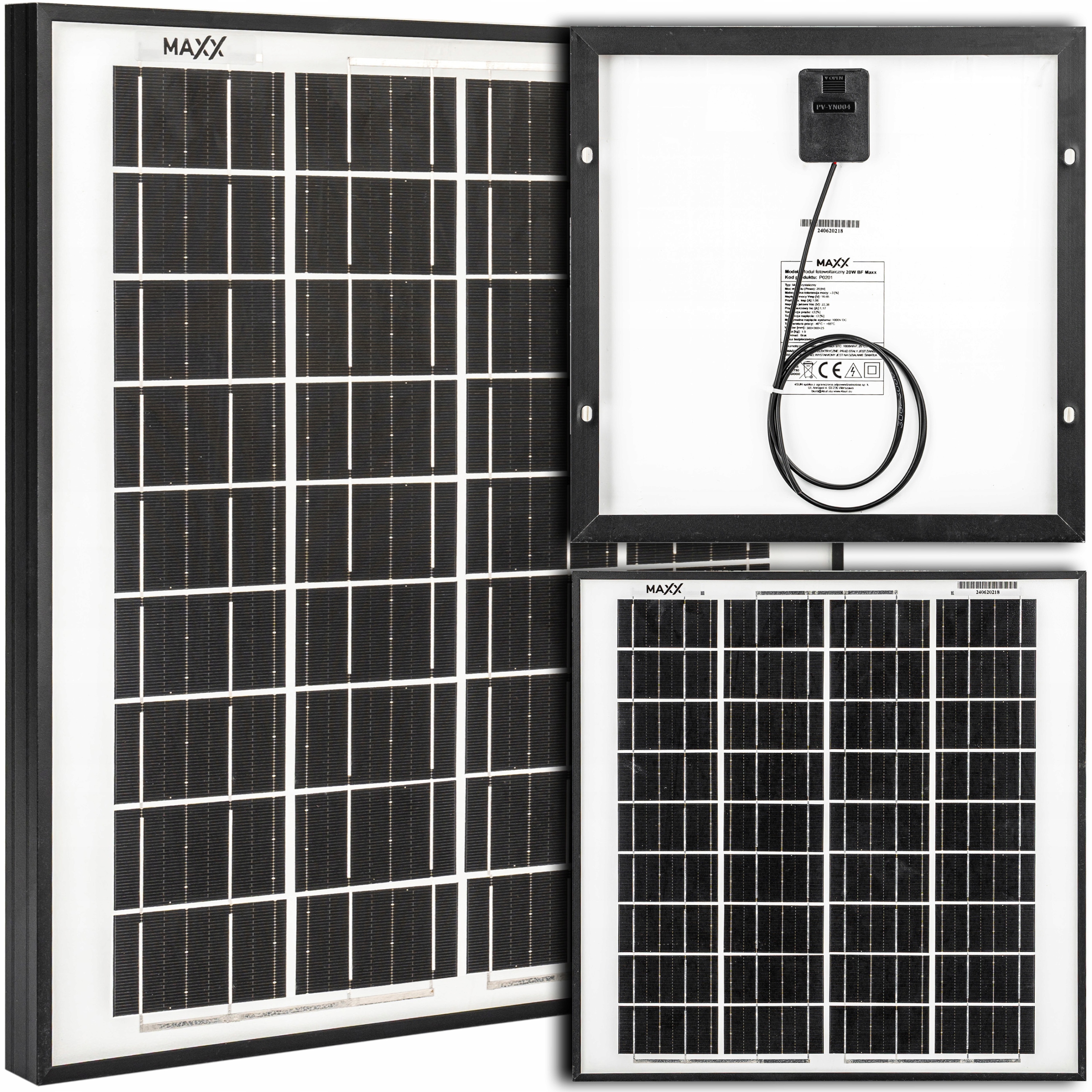 Panel Solarny Fotowoltaiczny Monokrystaliczny Bateria Słoneczna 12V 20W