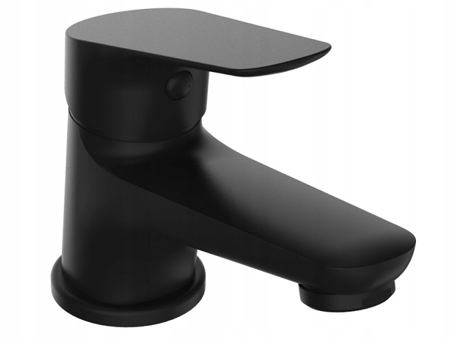 Szafka wisząca 46 cm DĄB z umywalka bateria Czarna Materiał MDF