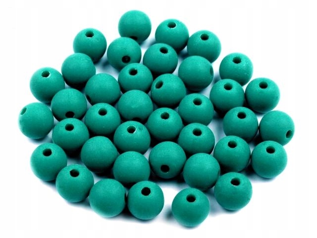 Kule Plastik Matowe Zielone Szmaragdowe Pastel 4MM