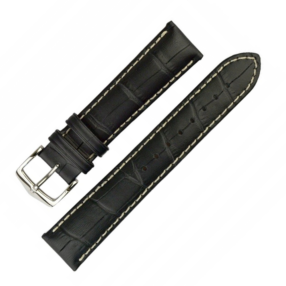 Pásek k hodinkám Hirsch 10302850-2-24 černý 24 mm