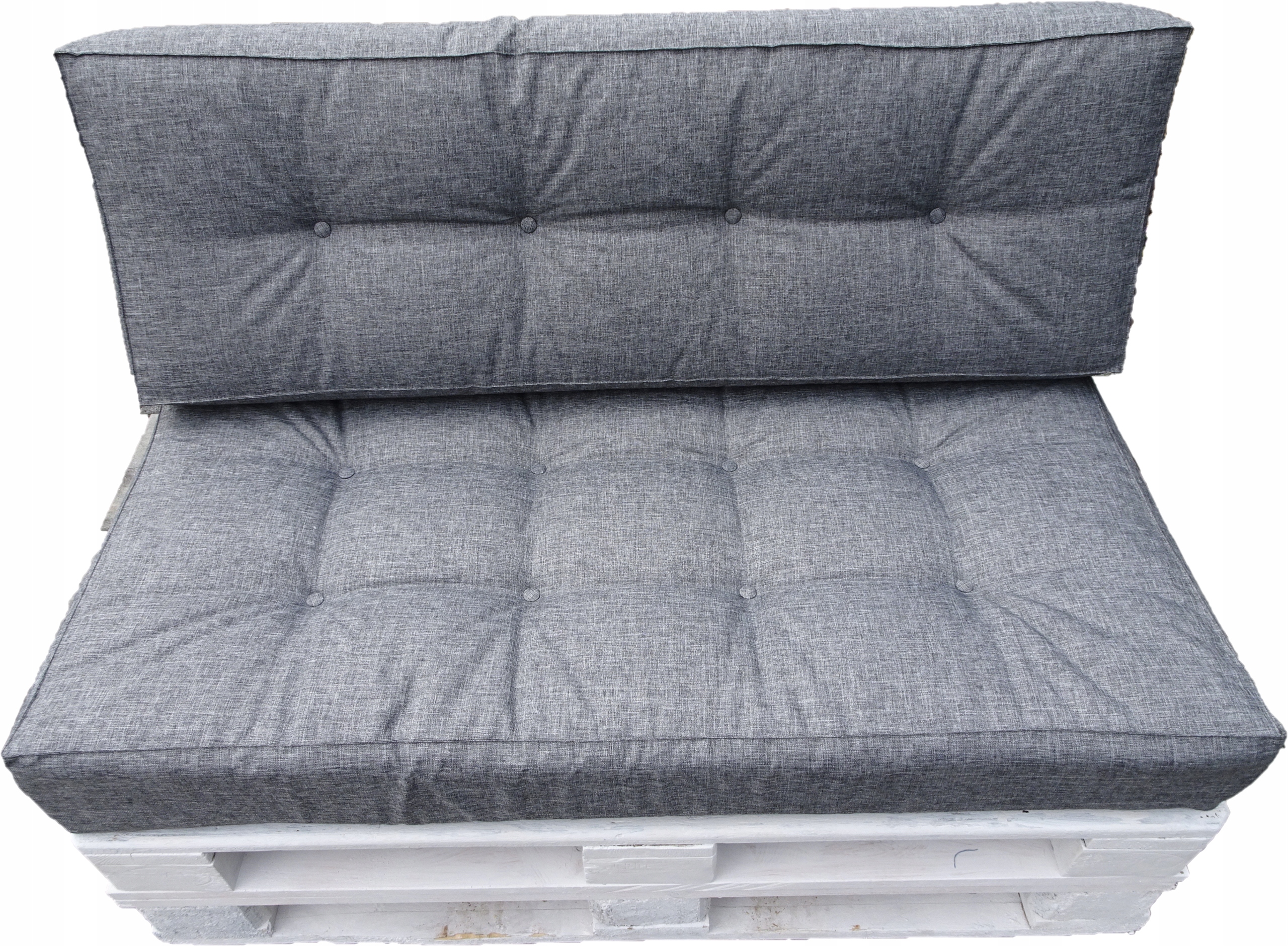 Poduszki na jedną Paletę 120 X 60 szary Proste Oparcie