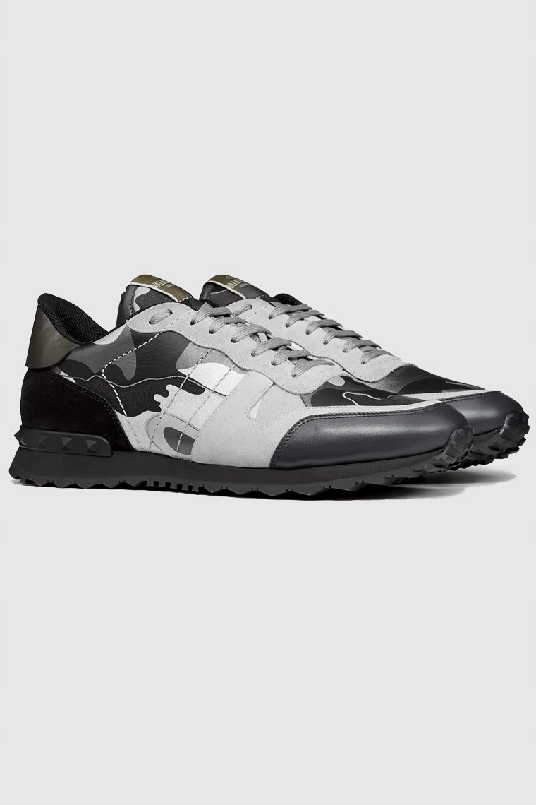 Valentino Garavani tenisky rockrunner v šedé kamufláži 40