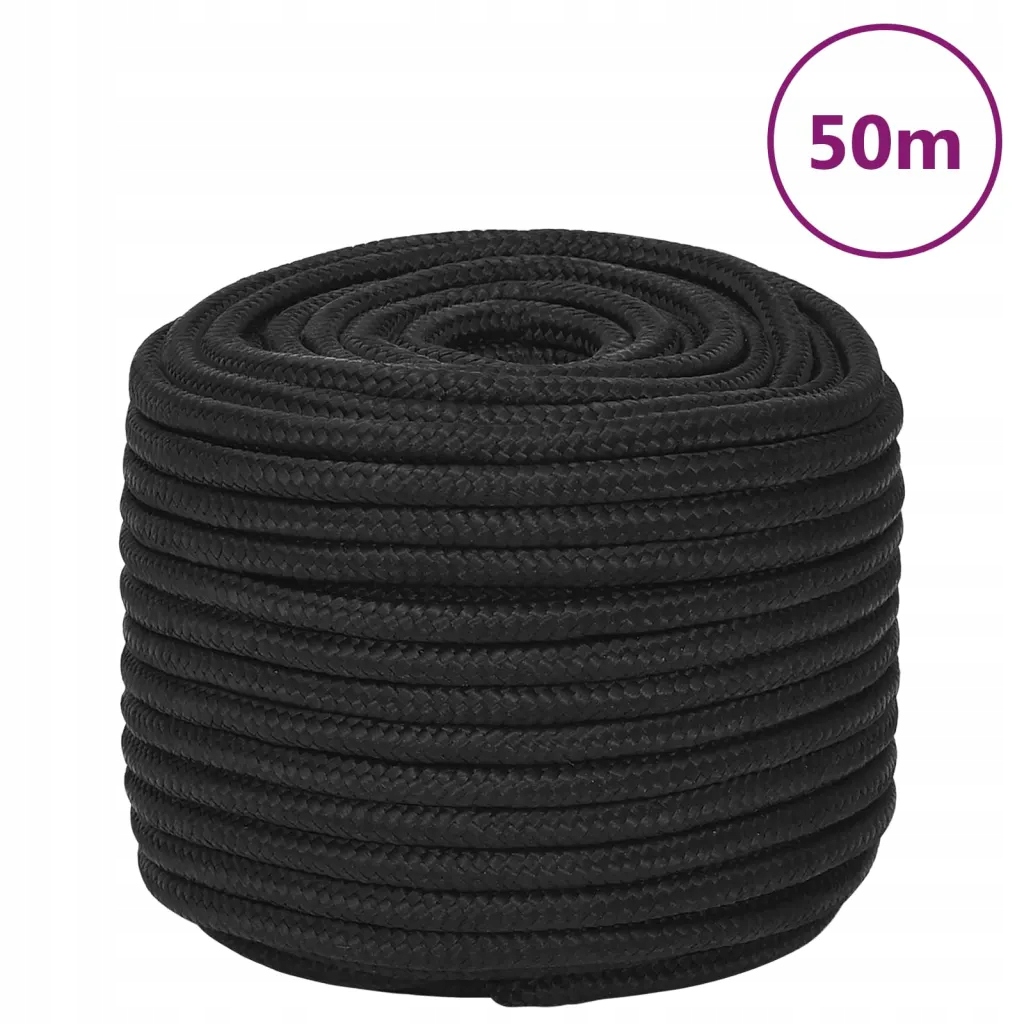 Lodní lano celočerné 12 mm 50 m polypropylen Black 152512