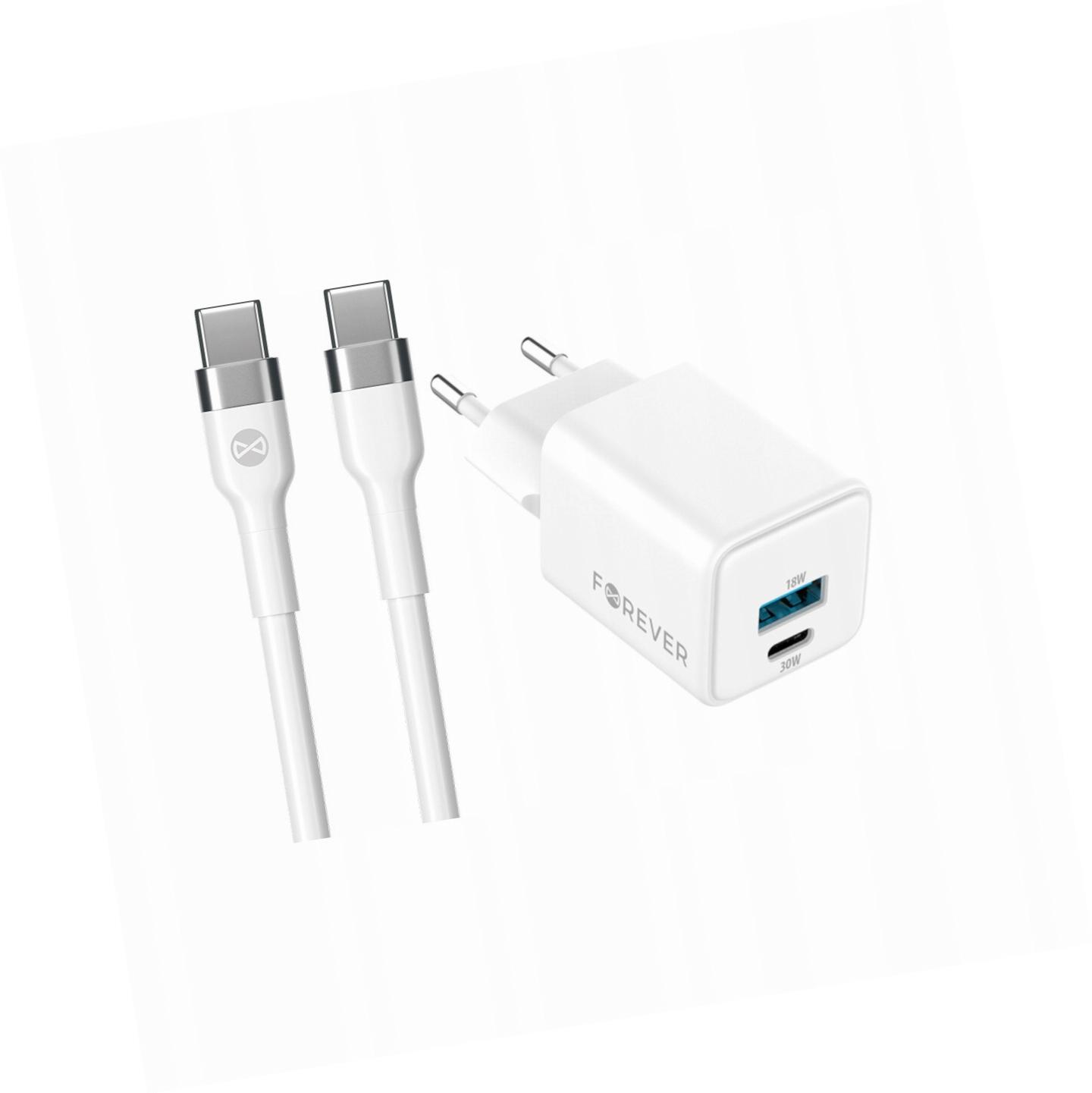 Szybka ładowarka GaN 30W 2 wejścia Usb i Usb-c z kablem do Xiaomi 12