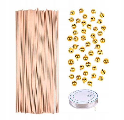 Zestaw DIY Różdżki Ślubne Patyczki Dzwonki 37szt