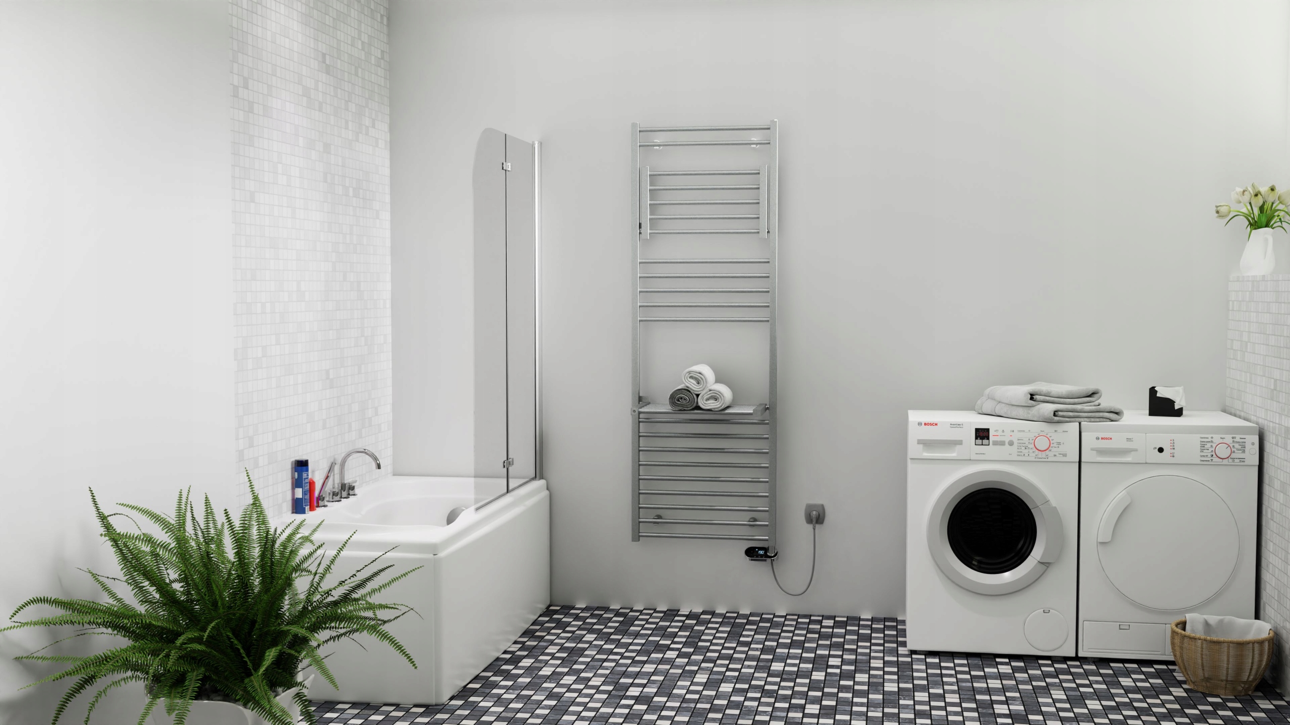 Teleso kúpeľňové rúrkové Isan Flexi 1555/600 Biela ​​DFLE15550600SK01