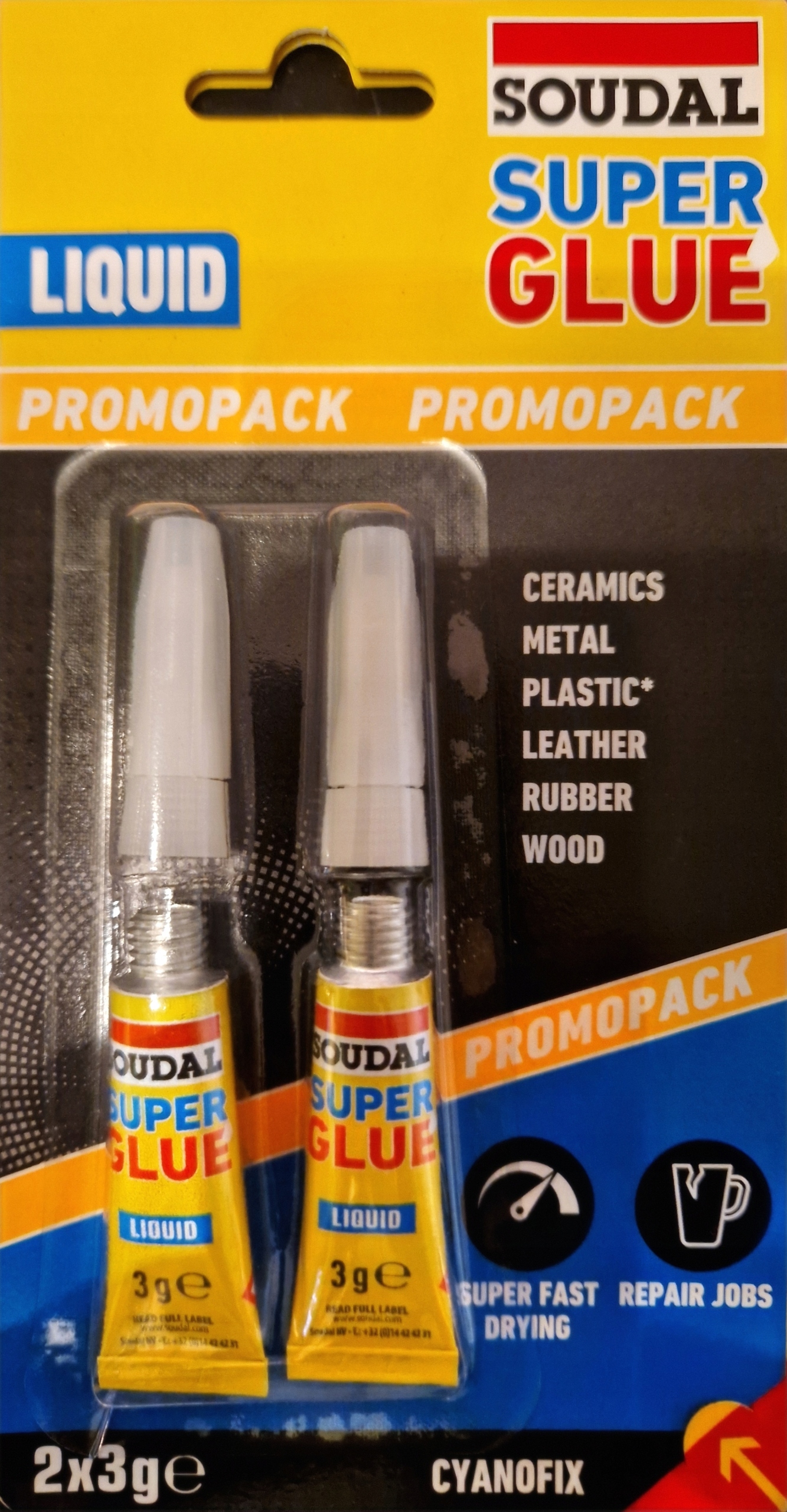 Klej Glue Liquid płynny 3g+3g (2 sztuki) Soudal