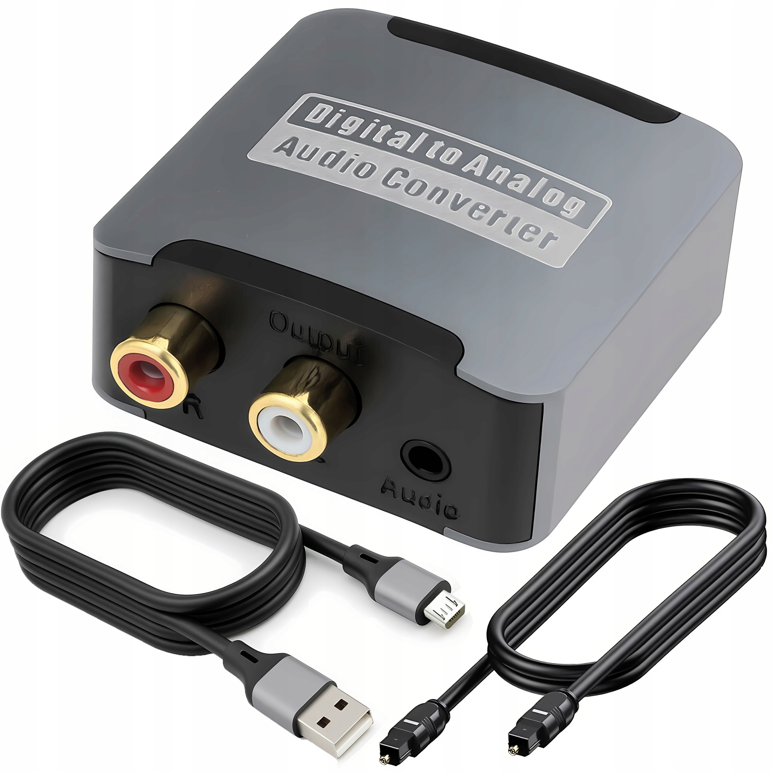 Konwerter Przejściówka Dac Adapter Optyczny Coaxial Toslink Do 2x Rca Cinch