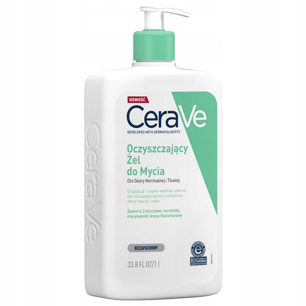 CeraVe oczyszczający żel do mycia skóry normalnej i tłustej, 1000 ml