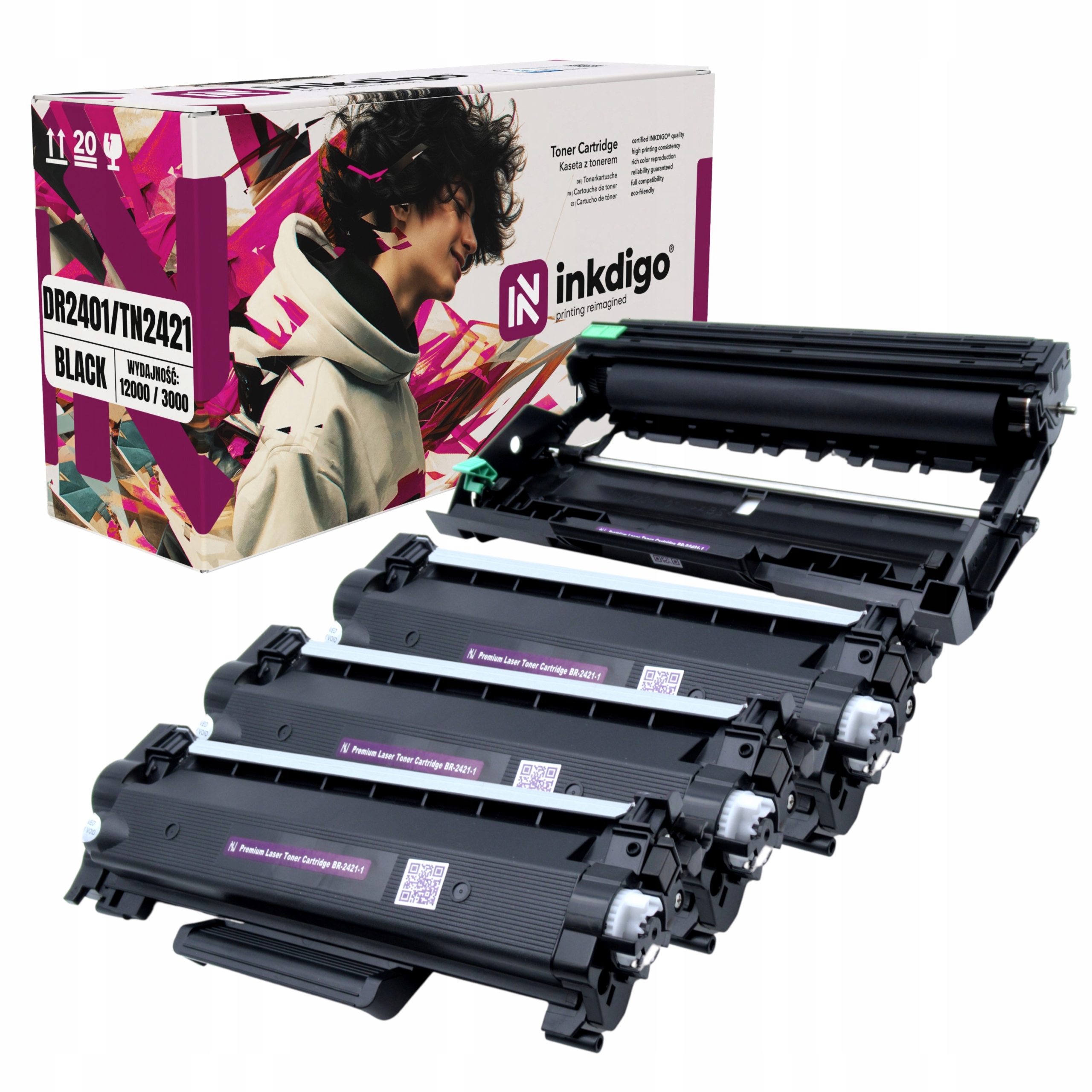 3 Tonery buben pro tiskárnu Brother DCP-L2532DW