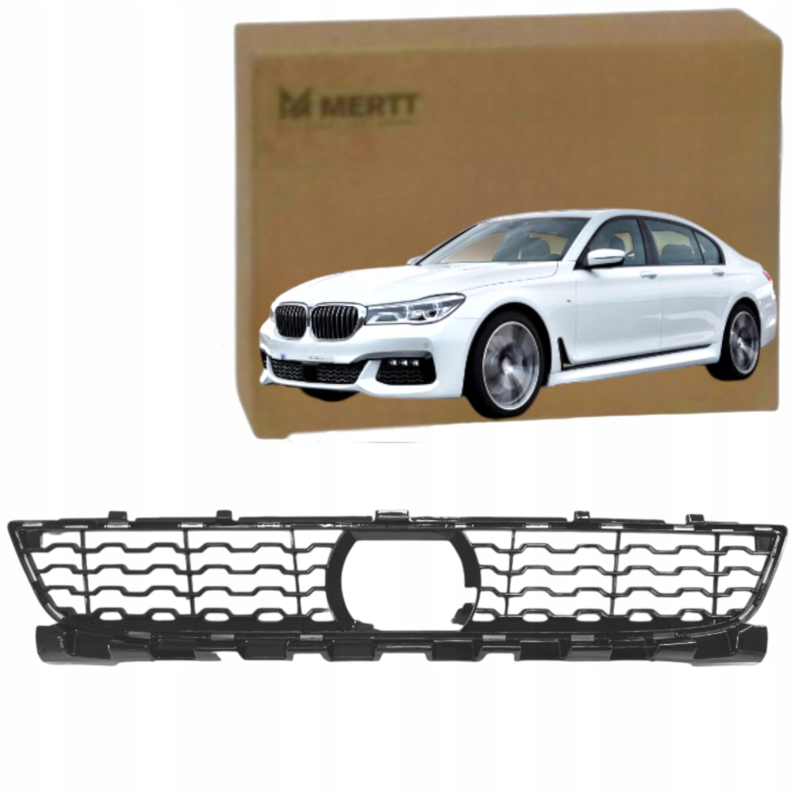 Atrapa Středová Mřížka krytka předního nárazníku 51118075370 Bmw 7 G11 2015-