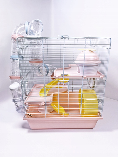 KLATKA dla CHOMIKA myszy 2 PIĘTRA EXTRA DOMEK + TUNELE + KOLBA + TROCINY Kod producenta Klatka dla gryzoni